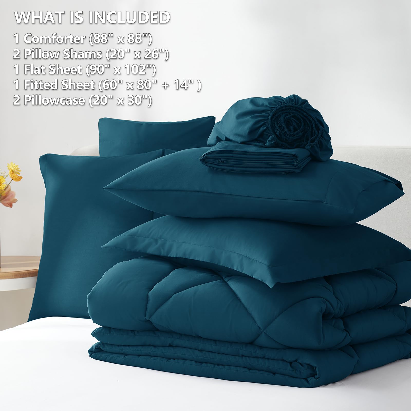 CozyLux queen flat sheet layout with generous dimensions for full coverage
