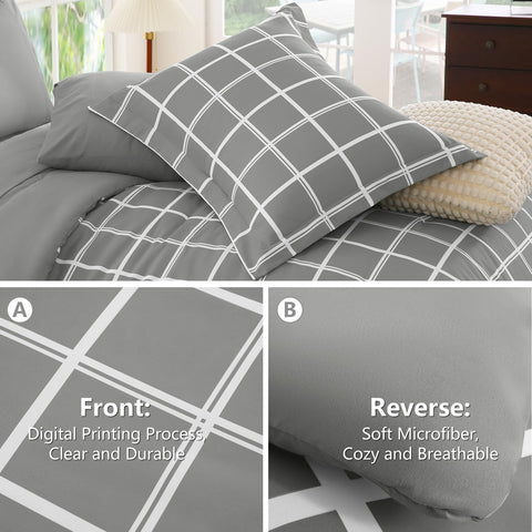 CozyLux pillowcases in gray with envelope closure hold pillows securely