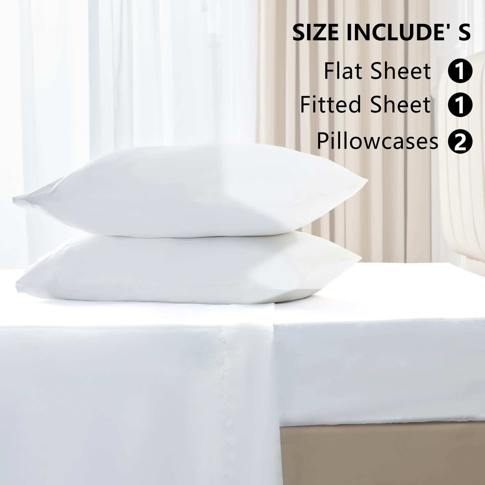 CozyLux satin sheets styled in a cozy, well-lit bedroom setup.