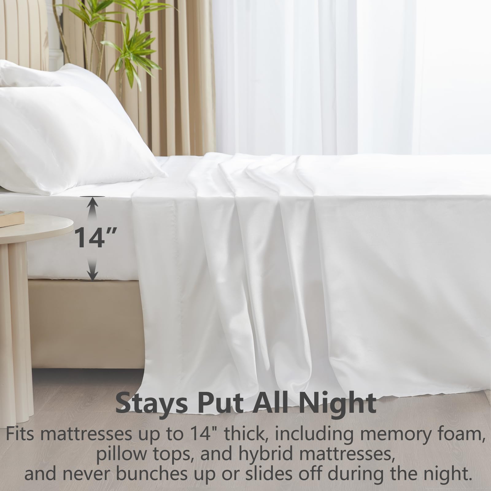 CozyLux satin sheets flat sheet and pillowcases offer daily softness.