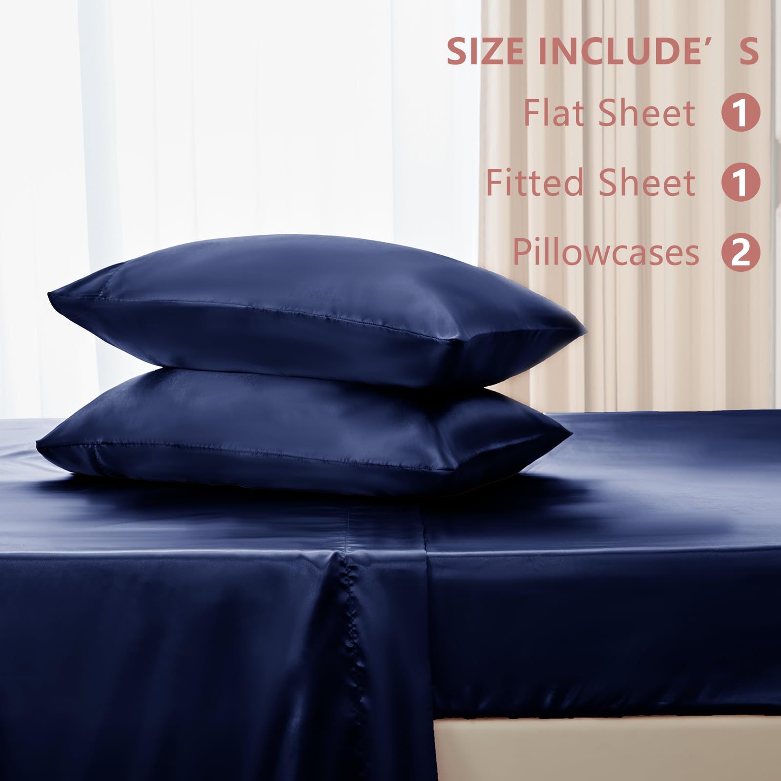 CozyLux satin queen bedroom setup showcases luxury bedding and color.