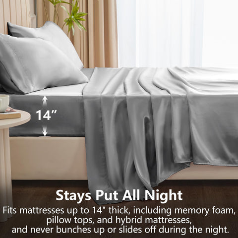 CozyLux satin fabric close-up reveals a glossy, ultra-smooth finish.