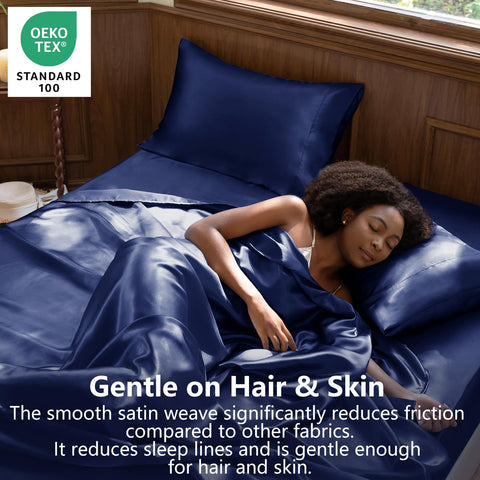 CozyLux satin queen flat sheet delivers a hotel-like smooth surface.