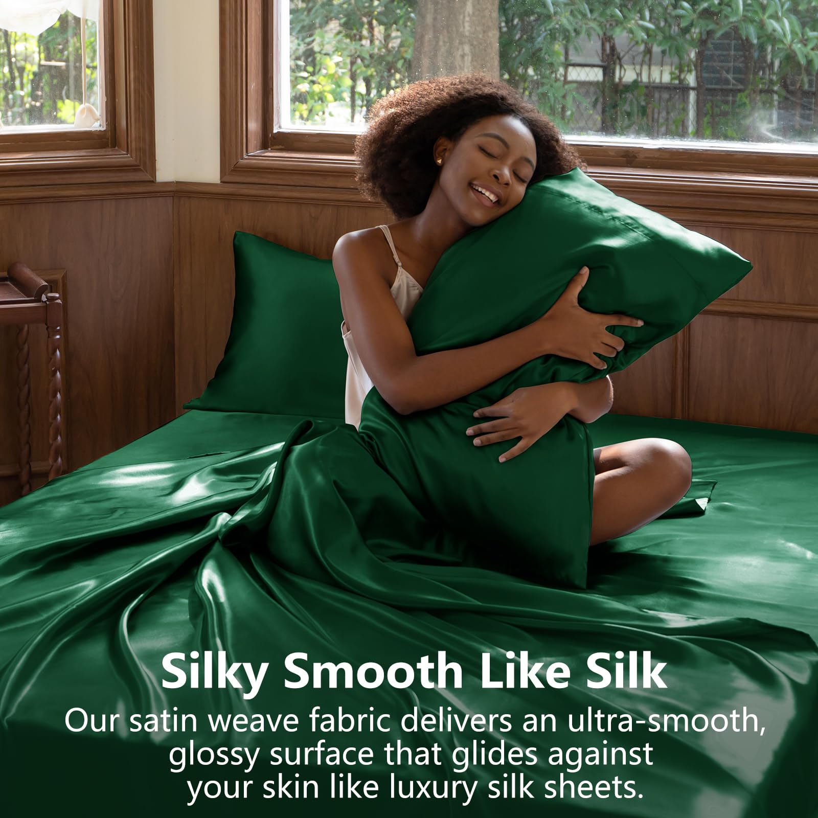 CozyLux satin queen pillowcase 1 showcases silky finish reducing morning bedhead.