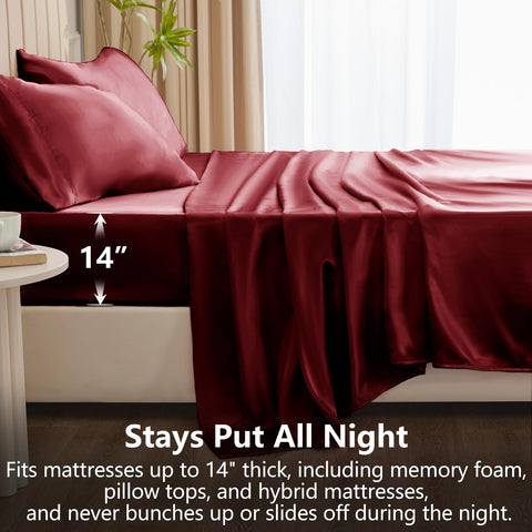 CozyLux satin sheets queen pillowcases paired image showcasing gentle texture and minimal creasing
