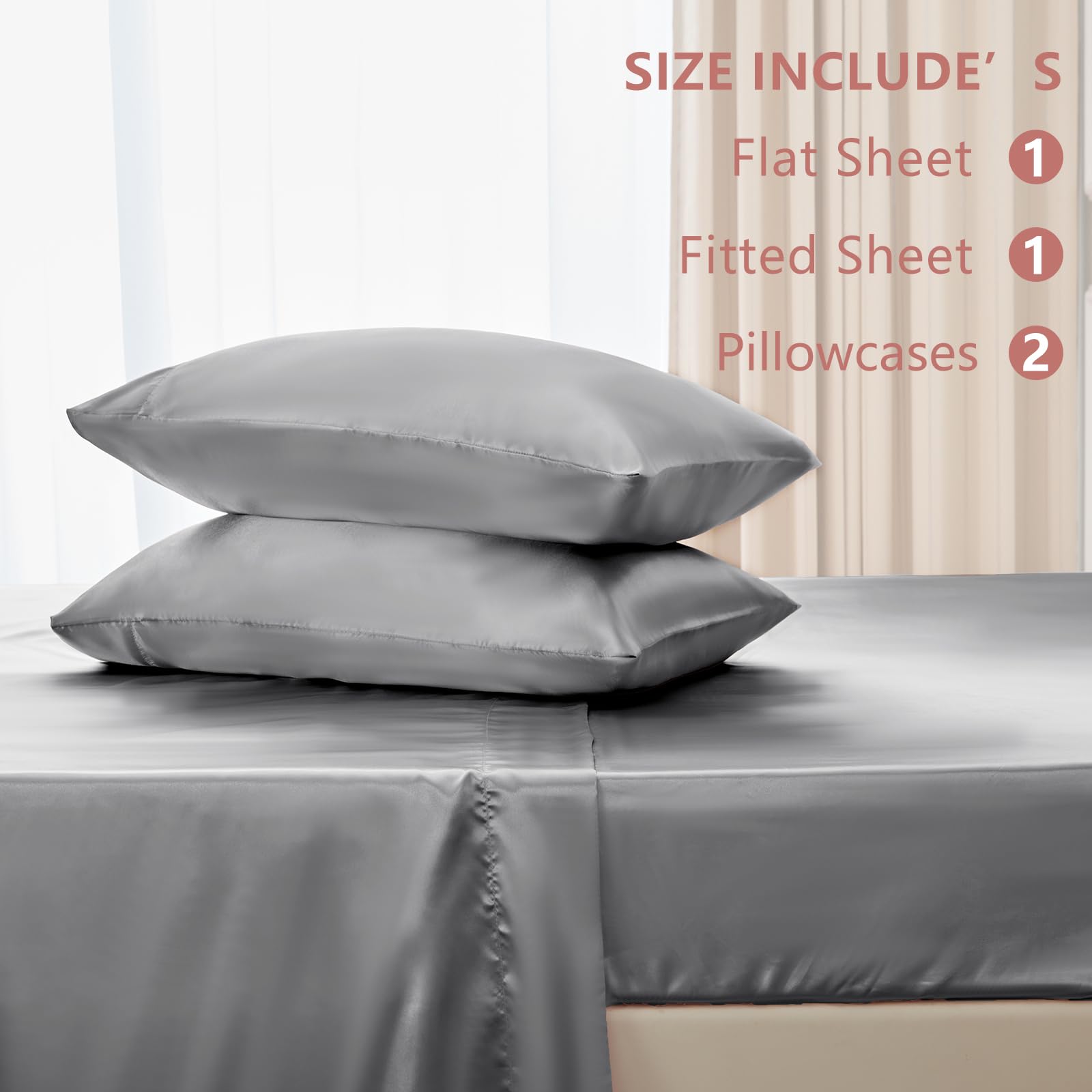 CozyLux satin finish stays wrinkle-free and easy to care for.