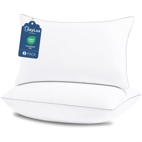 CozyLux soft pillows side-view demonstrate supportive comfort for side sleepers.