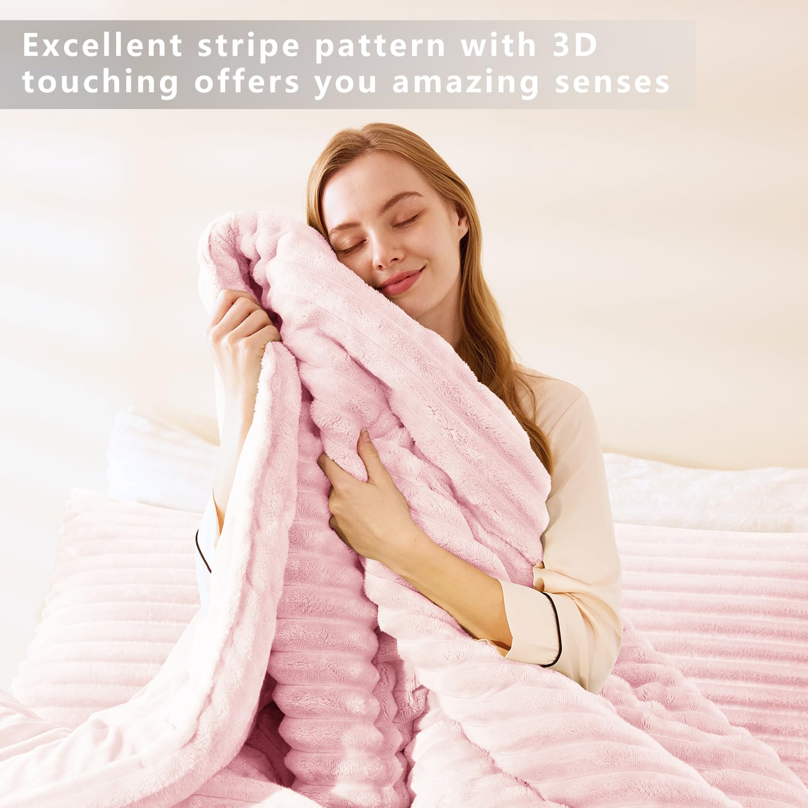 CozyLux striped flannel detail highlights stylish texture perfect for cozy decor.