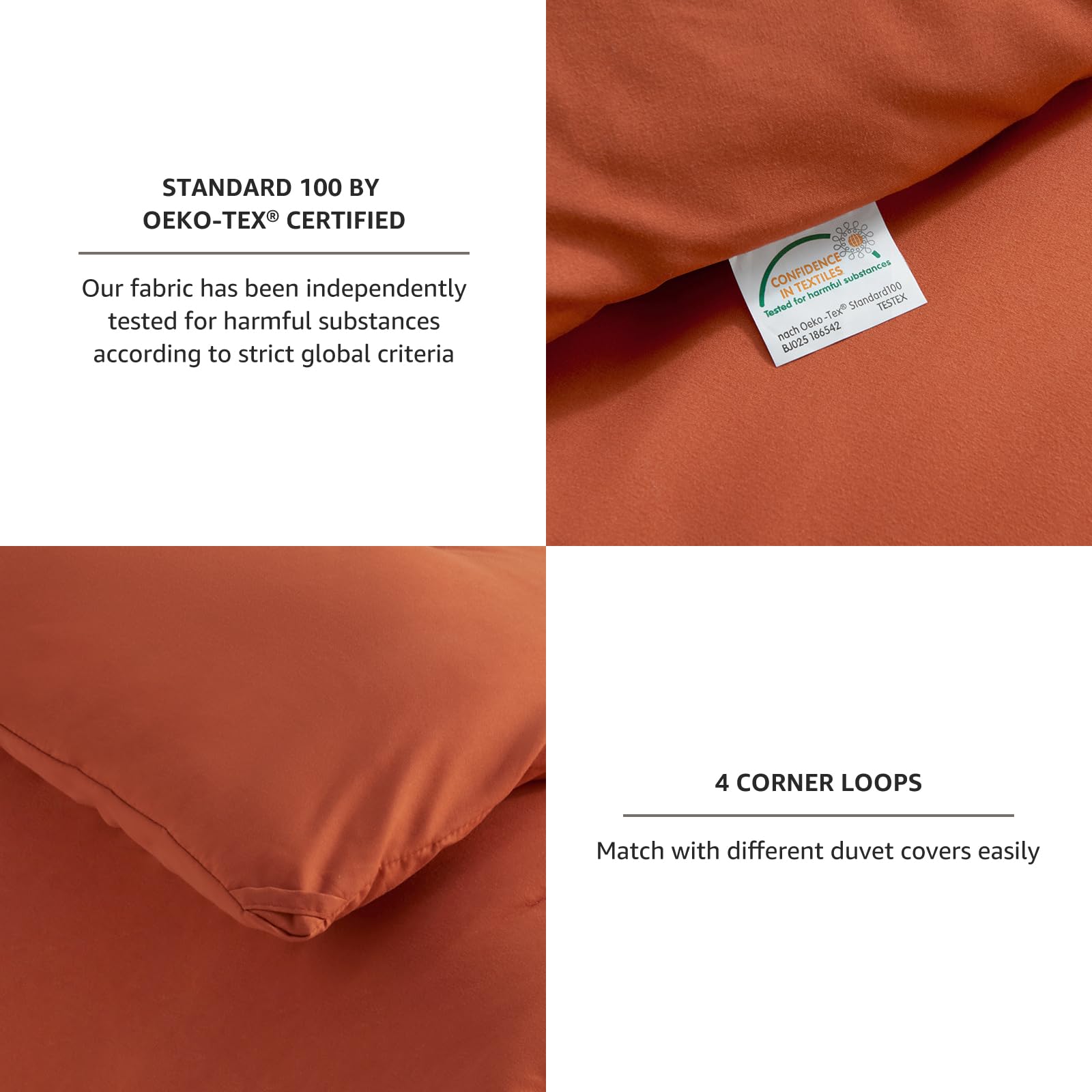 CozyLux Terracotta queen pillowcases paired with the set for coordinated sleep setup.
