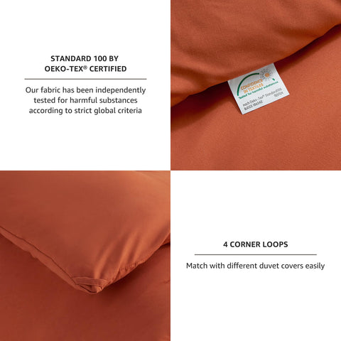 CozyLux Terracotta queen pillowcases paired with the set for coordinated sleep setup.