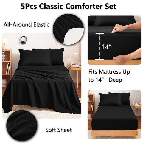 CozyLux Twin comforter with durable box stitching detail for lasting loft