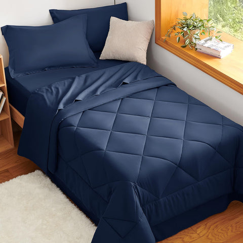 CozyLux bed-in-a-bag layout image with all five pieces