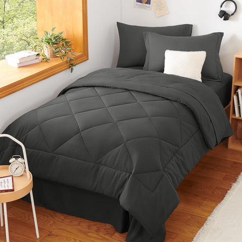 CozyLux down-alternative comforter offers warmth with allergy-friendly design.