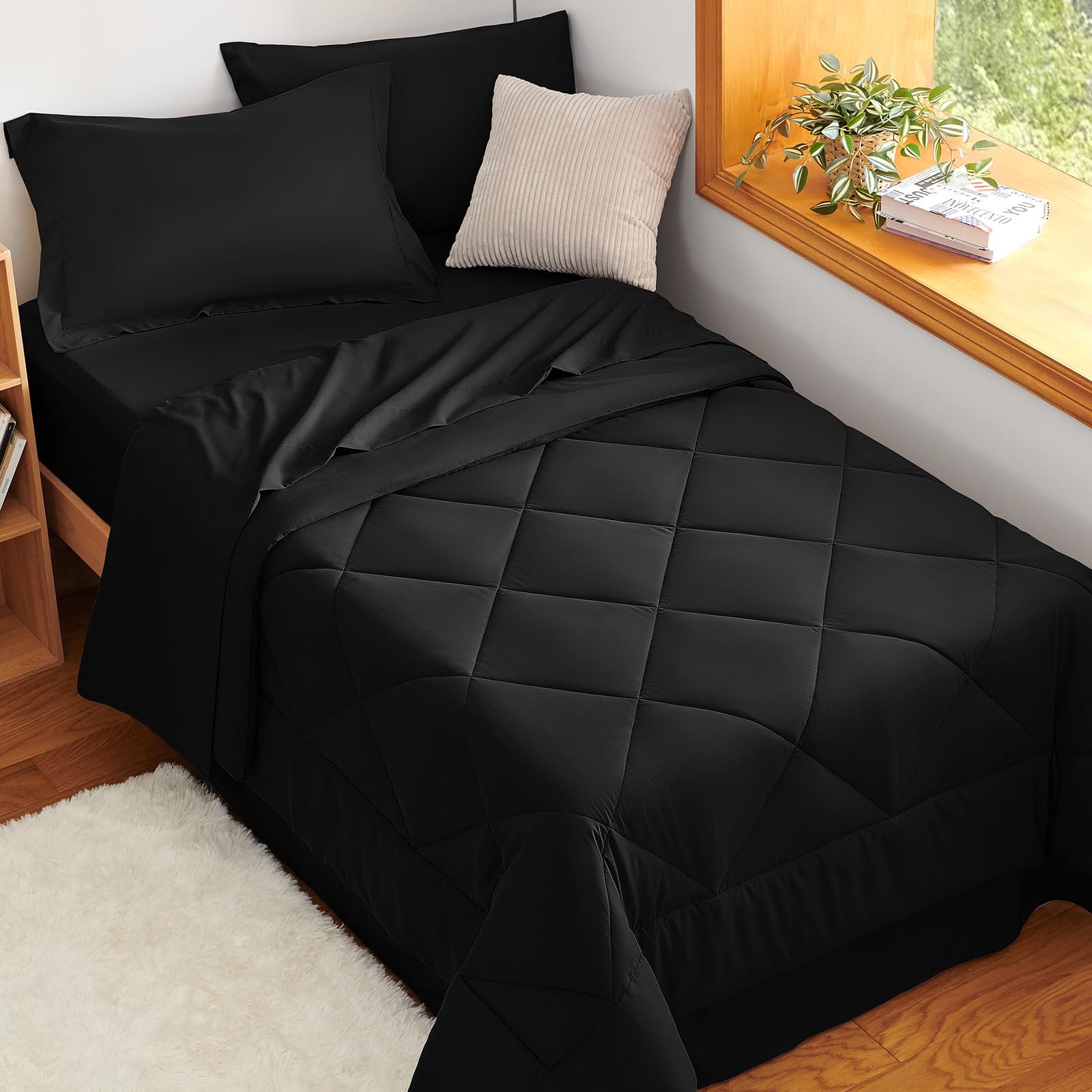 CozyLux Twin flat sheet and pillowcase laid out for easy styling