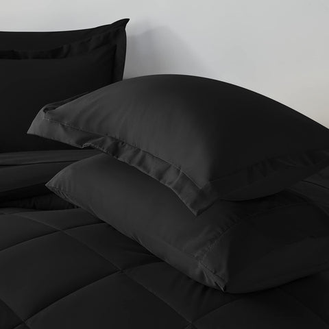 CozyLux black comforter close-up showing soft microfiber texture