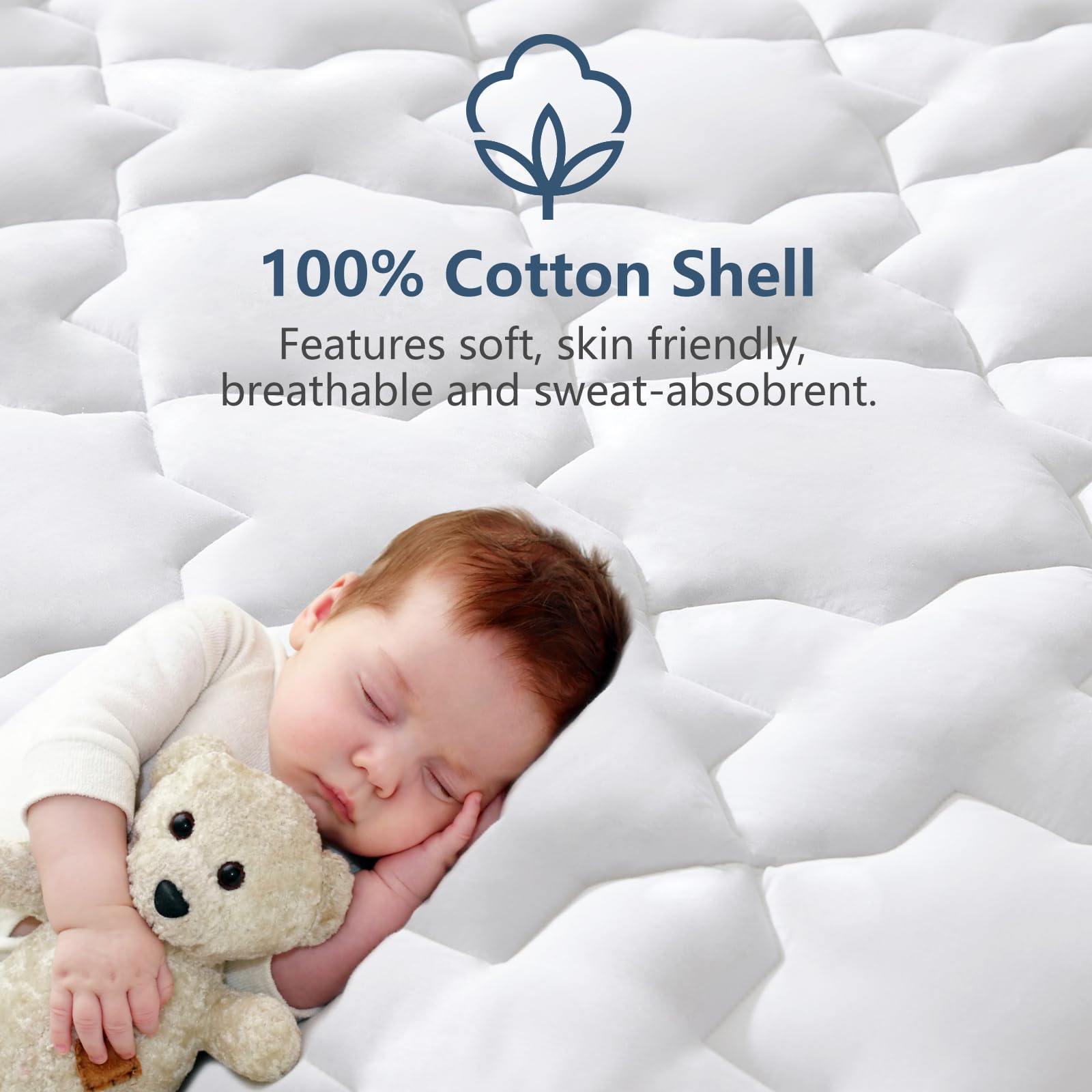 CozyLux noise-reducing cotton surface supports undisturbed rest.