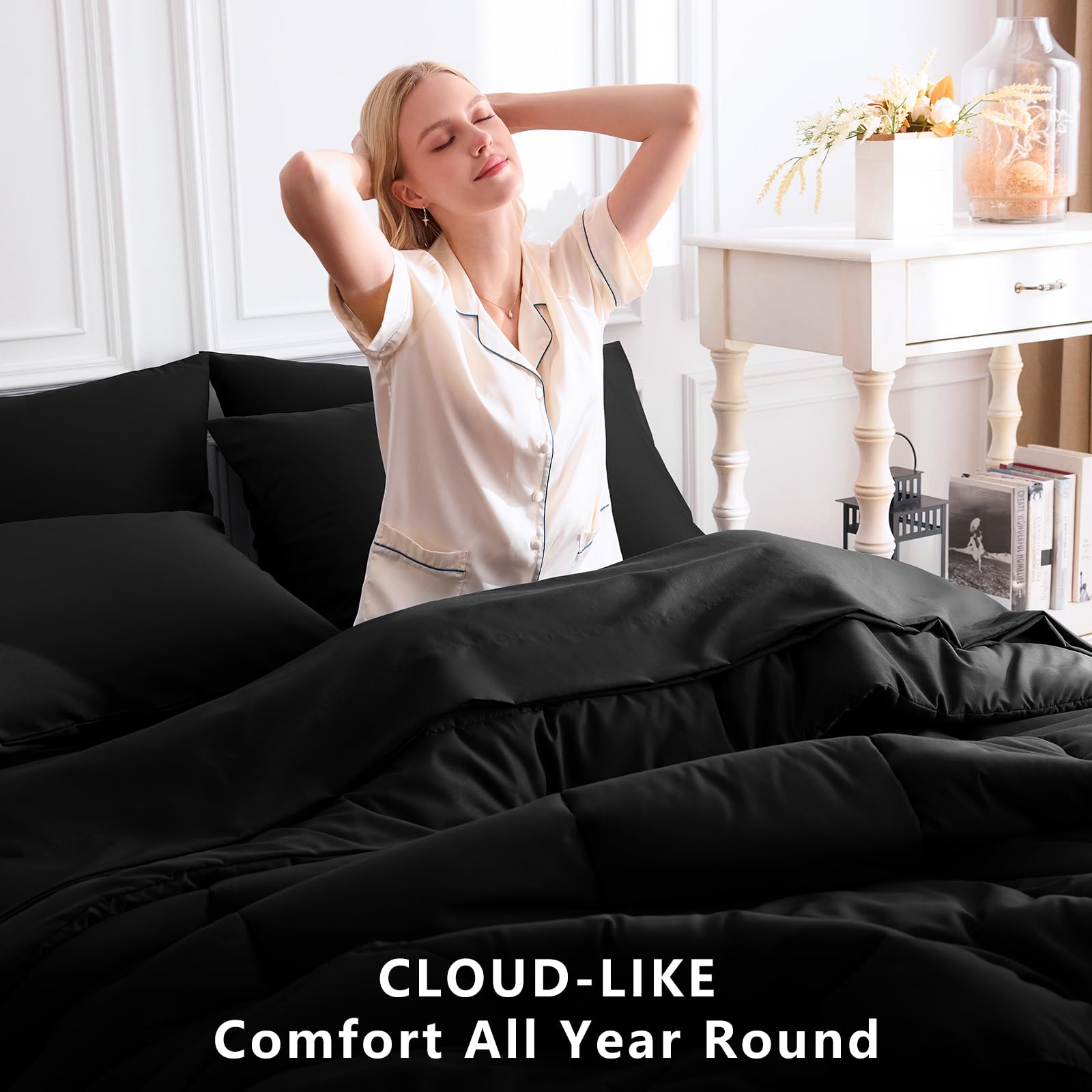 CozyLux Twin XL Pillowcases image demonstrates secure envelope closures for pillows.