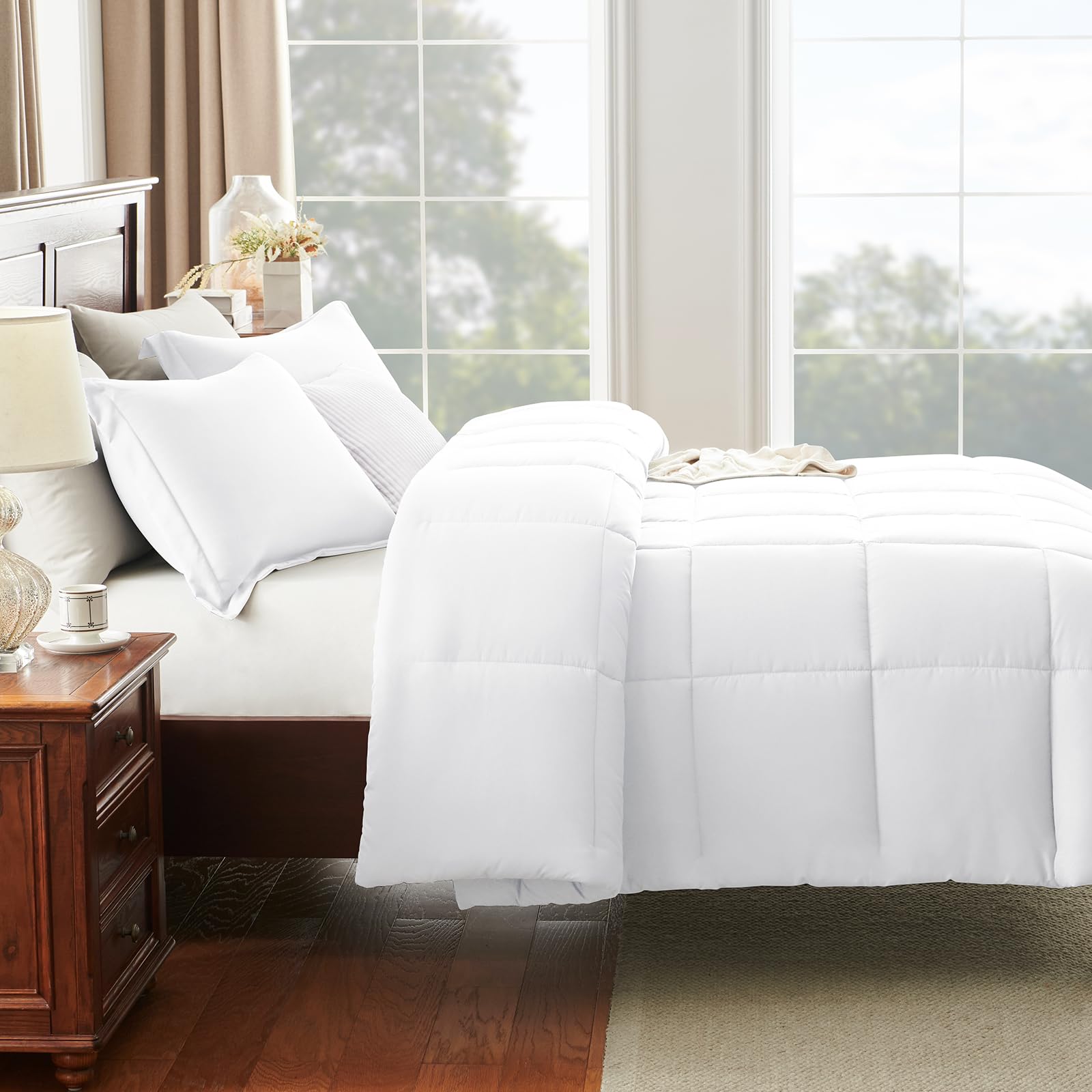 CozyLux all-season softness supports year-round comfort in any bedroom.