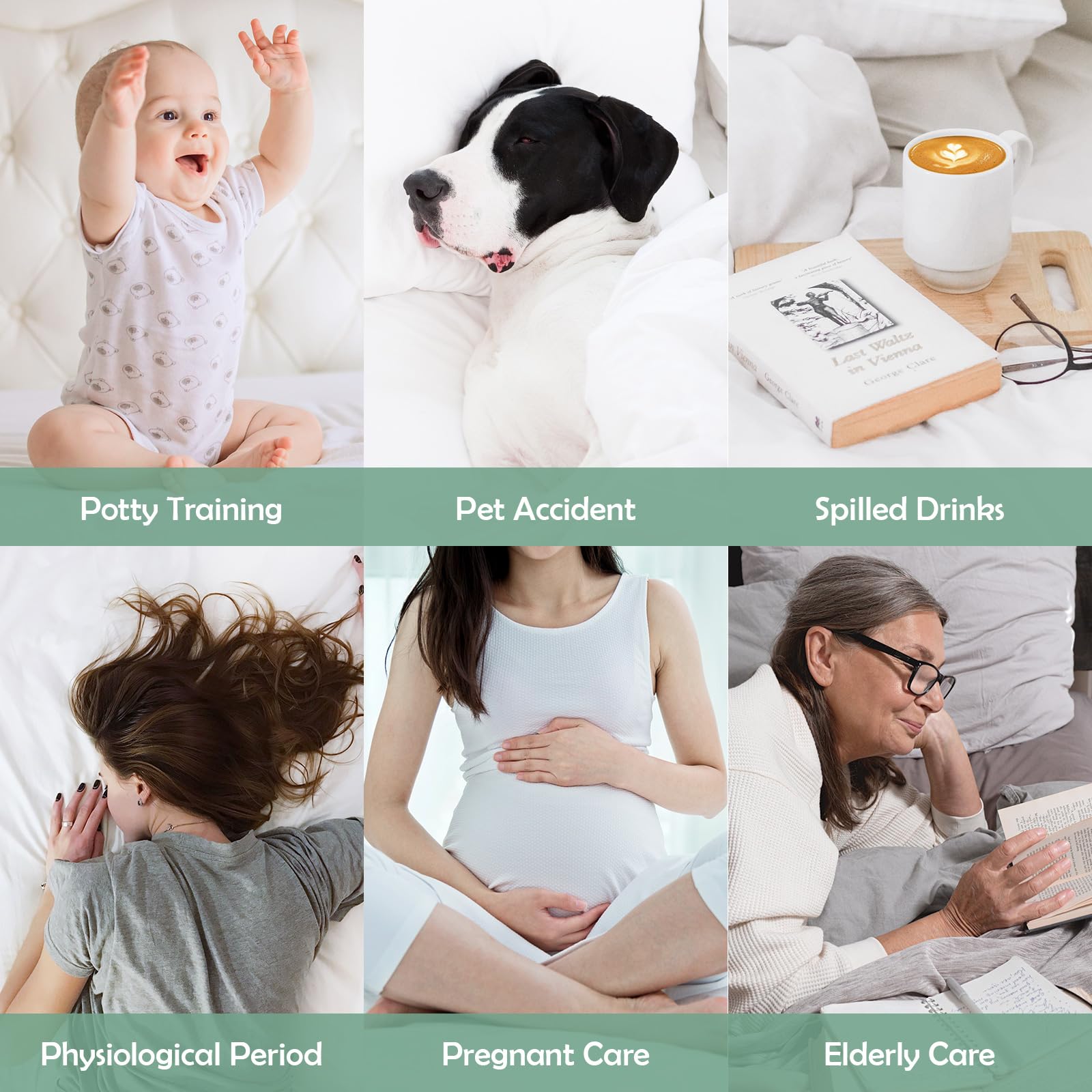 Cozymaker bed protection preventing spills and accidents on mattress