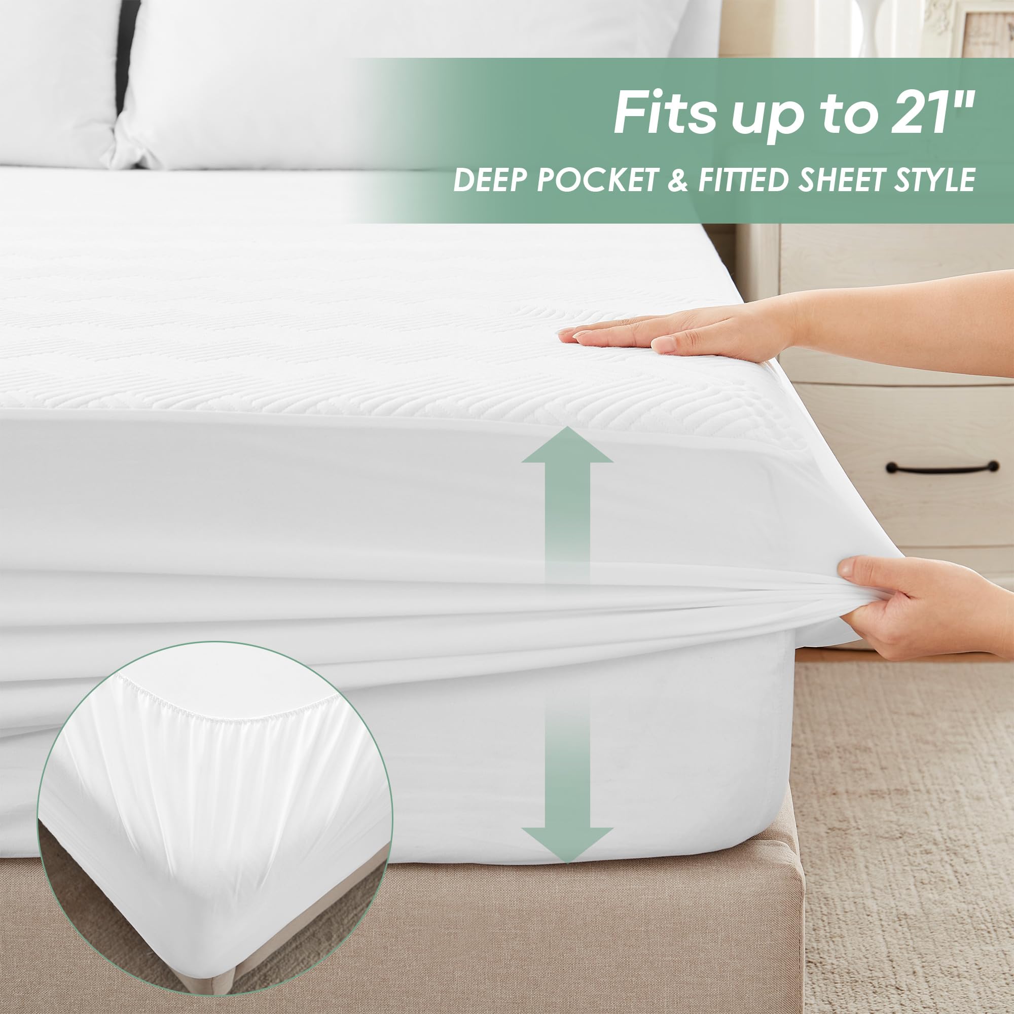 Cozymaker noiseless mattress cover eliminates crinkles for quiet rest