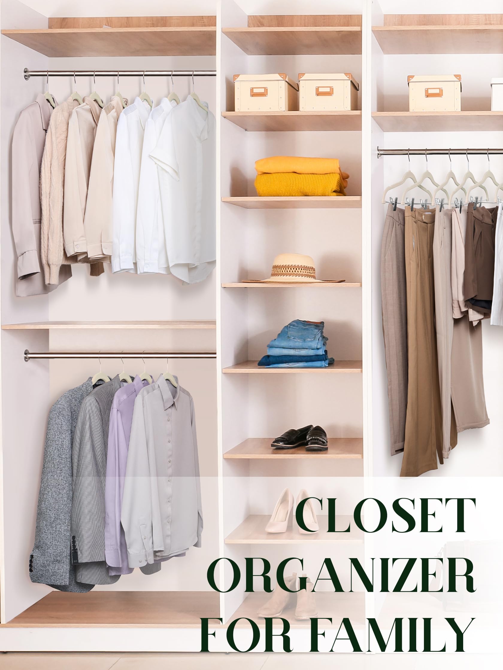 Cozymood snag-free clothes hangers protect fabrics and keep clothes in place.