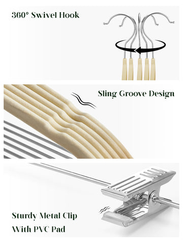 Cozymood ultra-thin velvet hangers maximize closet width without bulk.