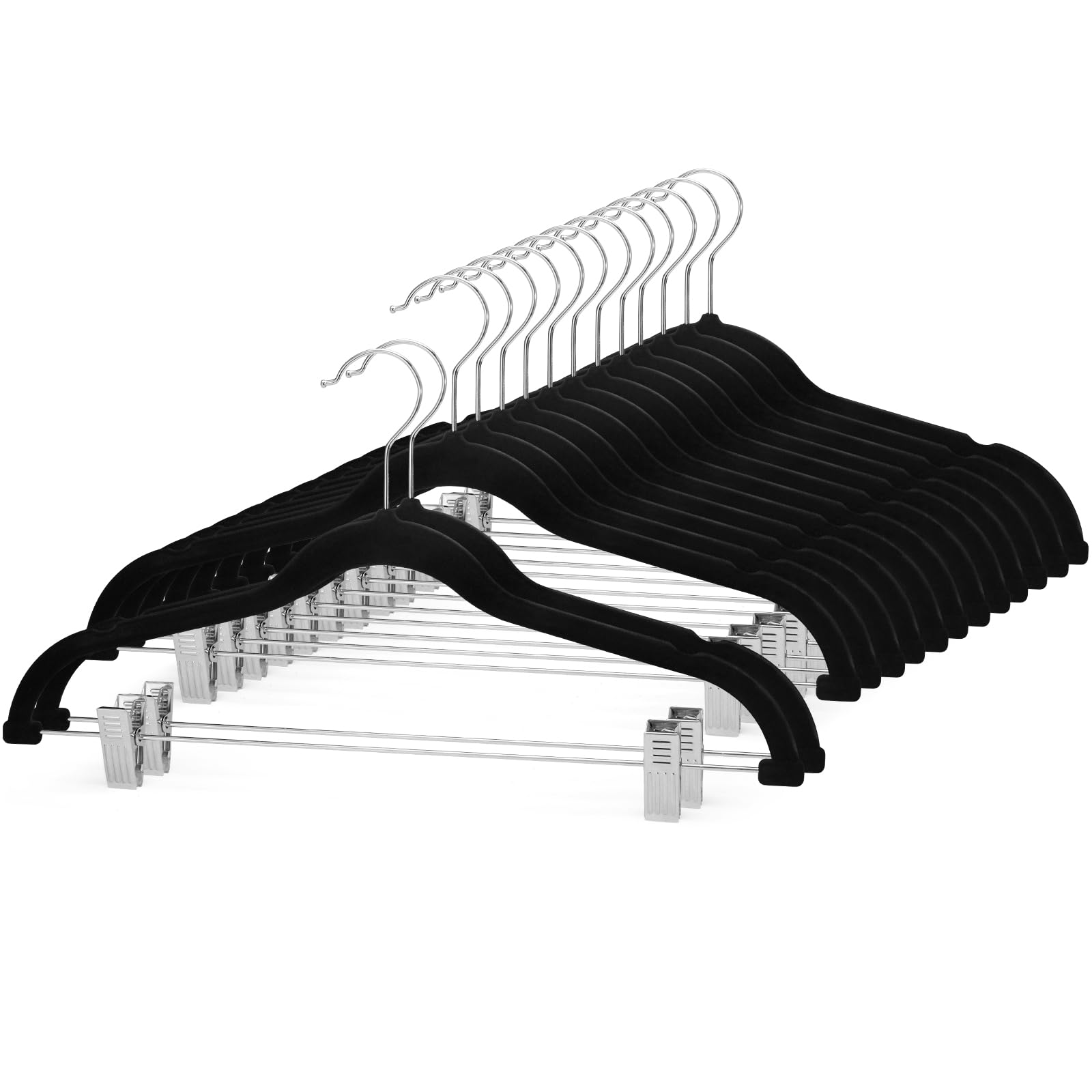 Cozymood velvet skirt hanger with clips keeps skirts secure and snag-free