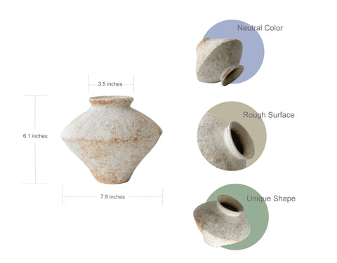 CozyWel textured vase with rustic finish adds depth to shelves and mantels.