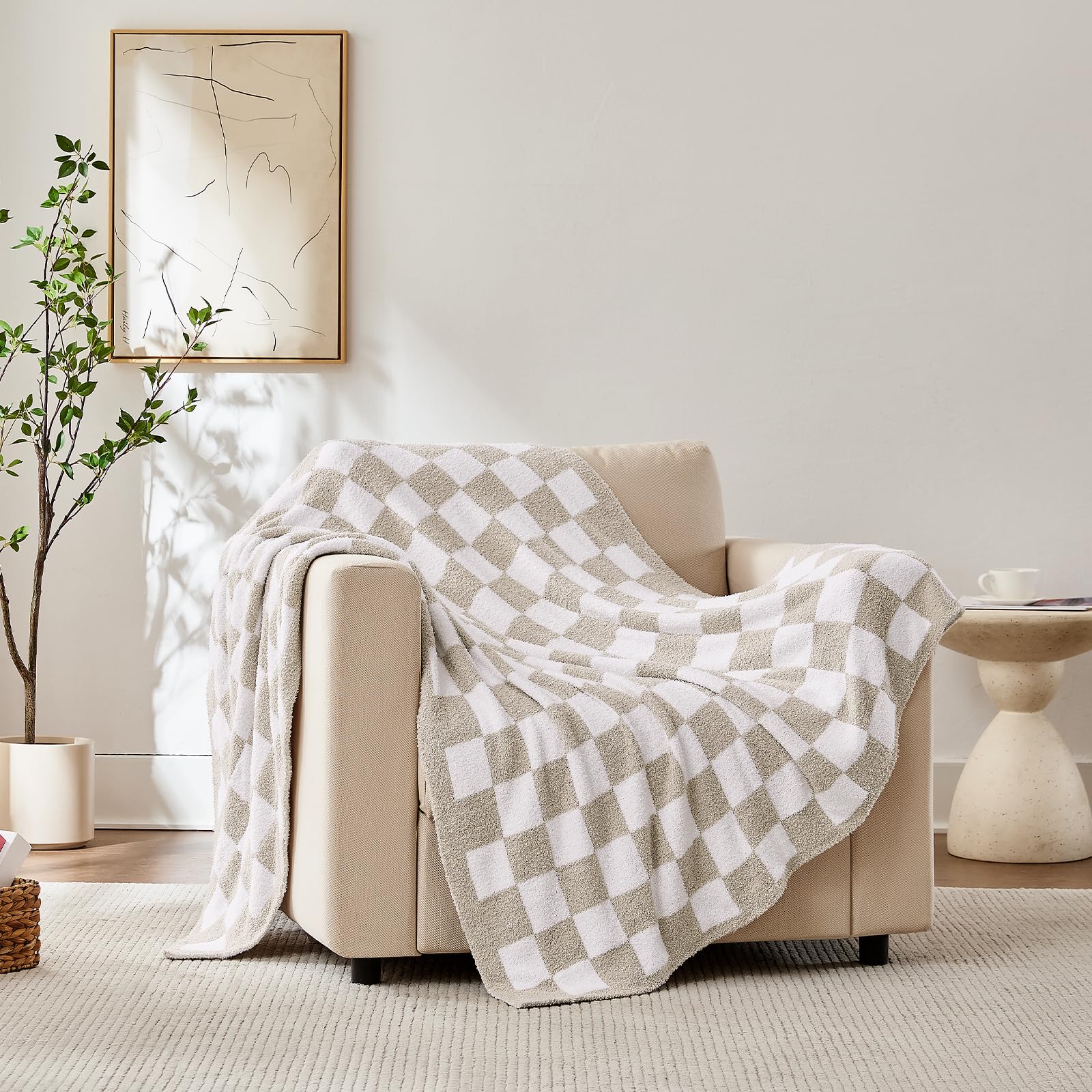 Cozzenity throw on sofa demonstrates versatile decor and lounging.
