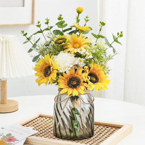 COZZI CODI sunflowers with vase for elegant home decor