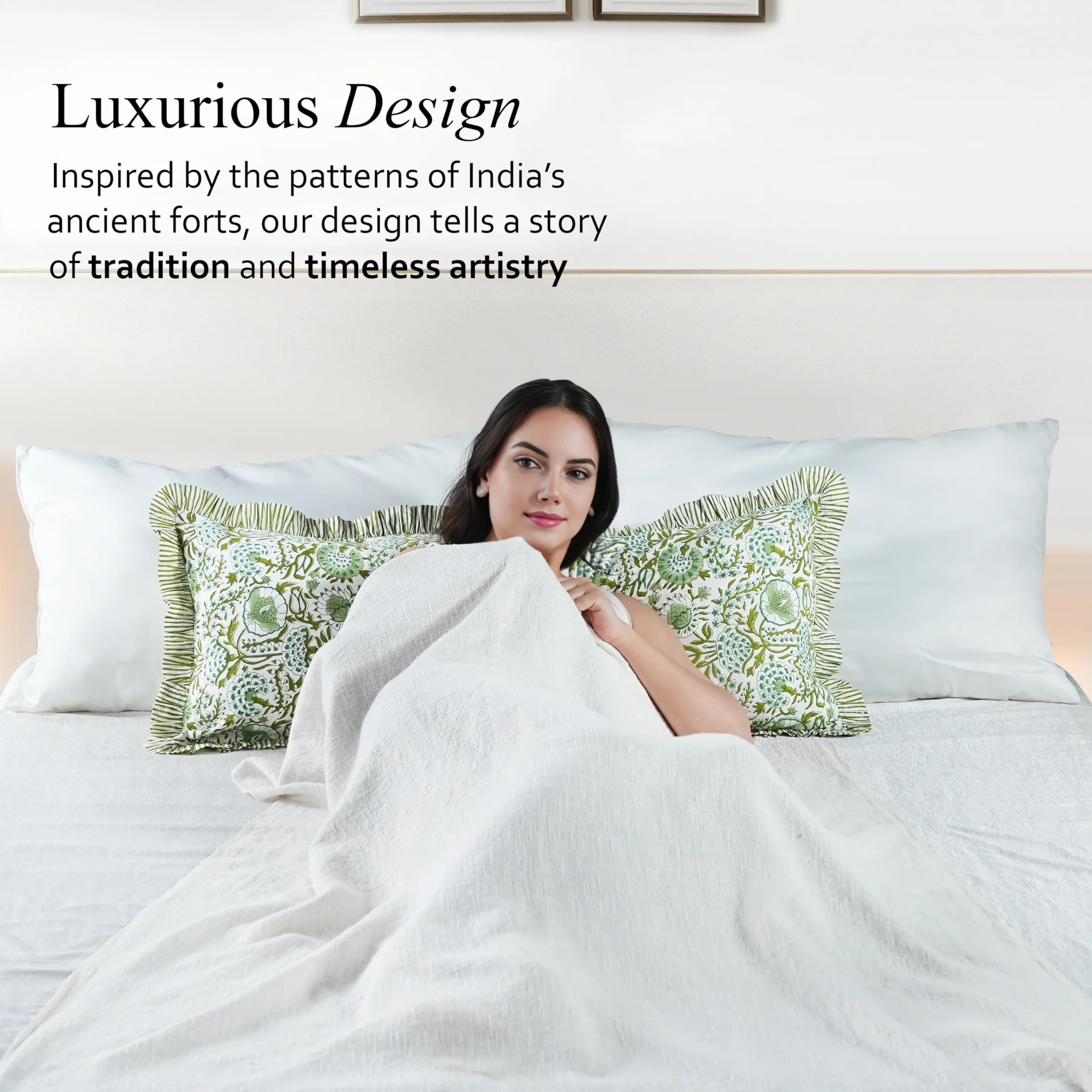 CPC Ruffle accent and agate green hue coordinate with neutral or bold palettes