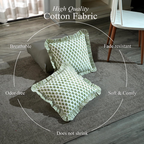 CPC Emerald green 20x20 pillow case complements bedroom decor