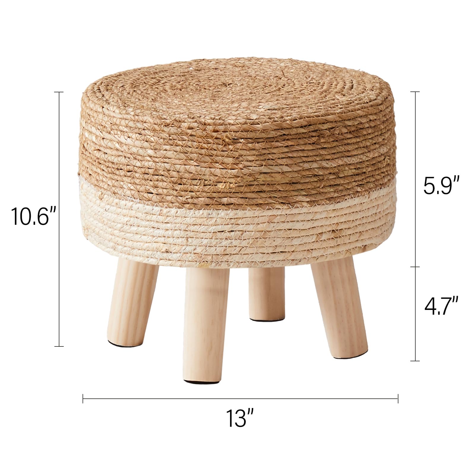 Cpintltr pine legs with non-slip pads protect floors and stabilize the stool.
