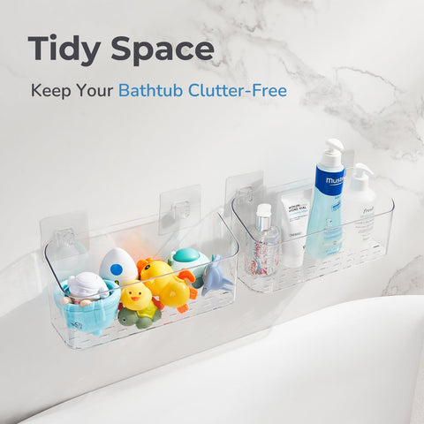CQUNM shower caddy organizes bath essentials and toys for all bathroom needs