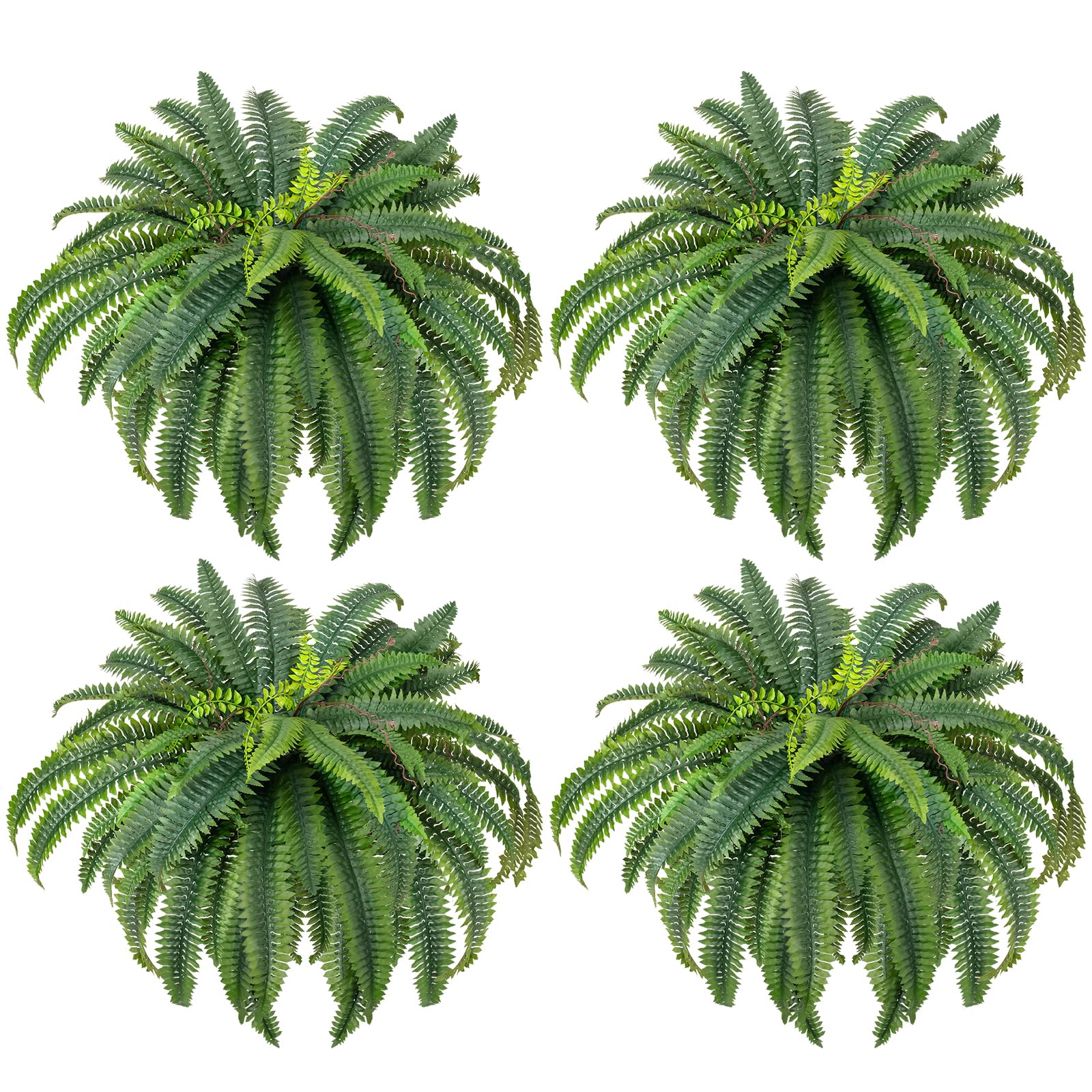 CQURE 45-inch fake Boston fern front view: maintenance-free porch greenery.