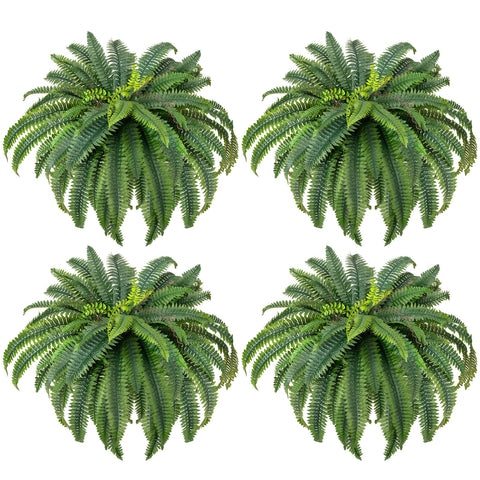 CQURE 45-inch fake Boston fern front view: maintenance-free porch greenery.