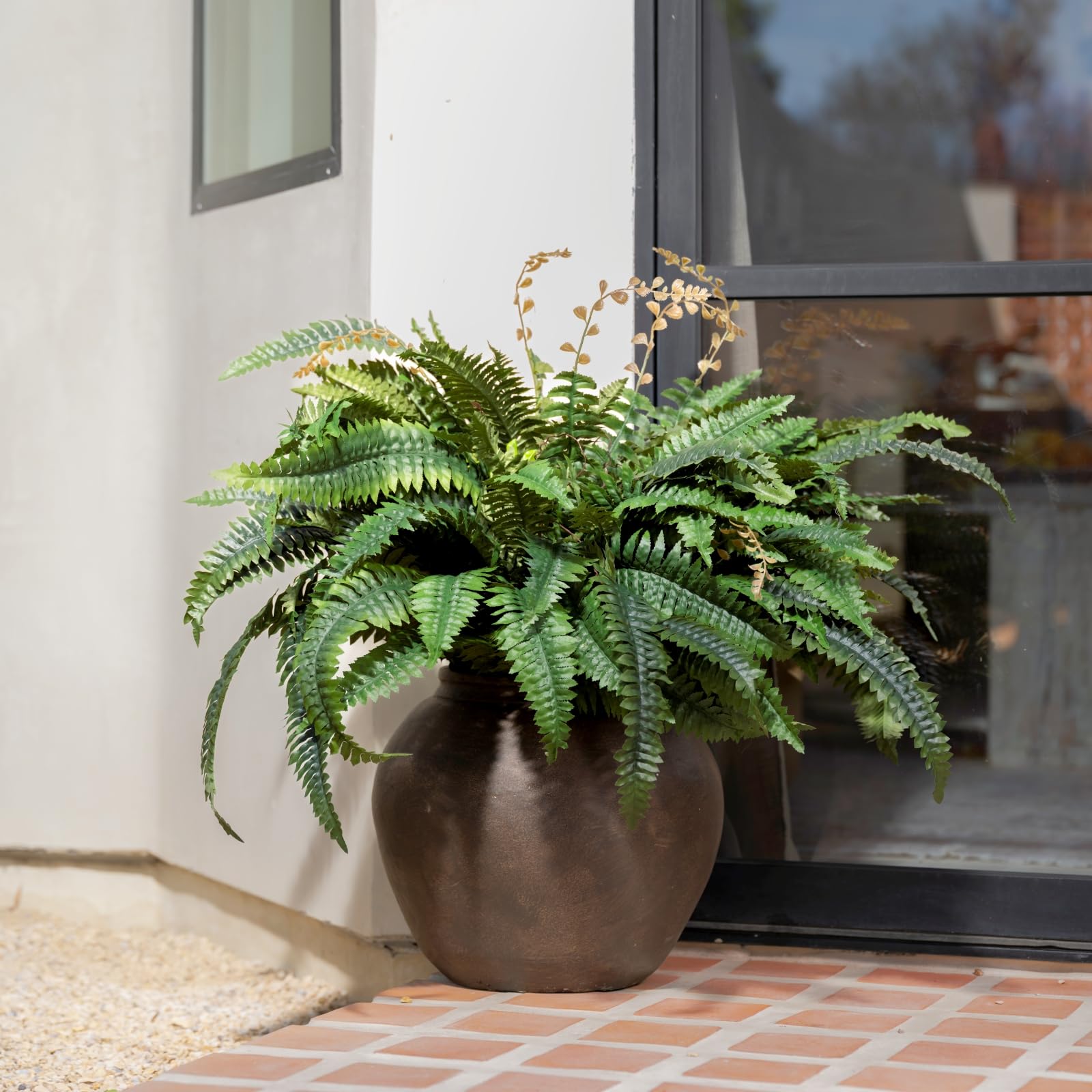 CQURE fern hanging planter decor for above door accent.