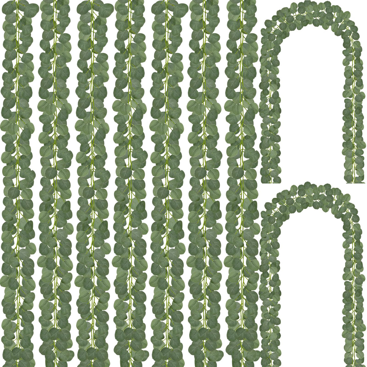 CQURE eucalyptus garland 7ft length for versatile wedding backdrops.