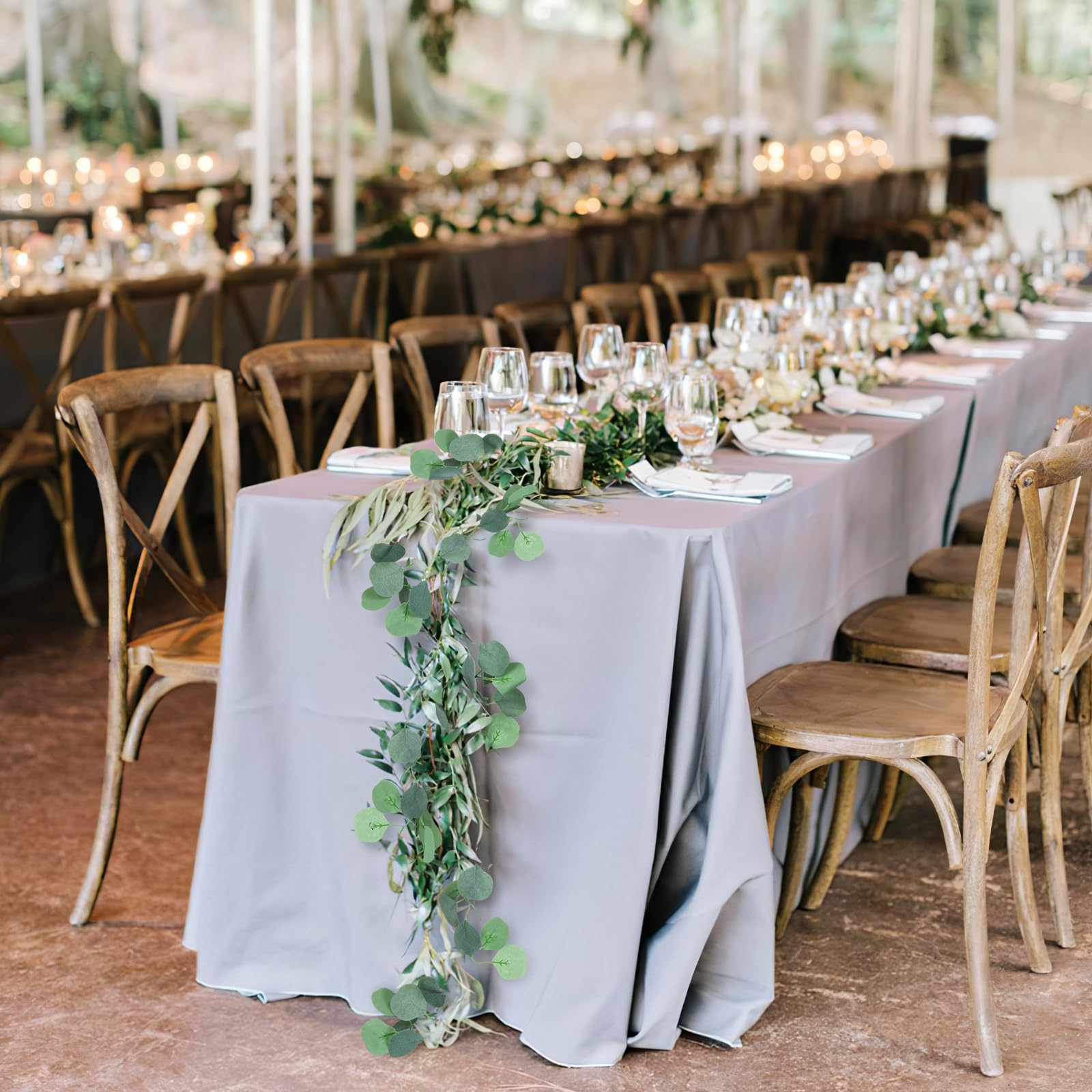 CQURE eucalyptus garland durable and weather-friendly for indoor outdoor use.