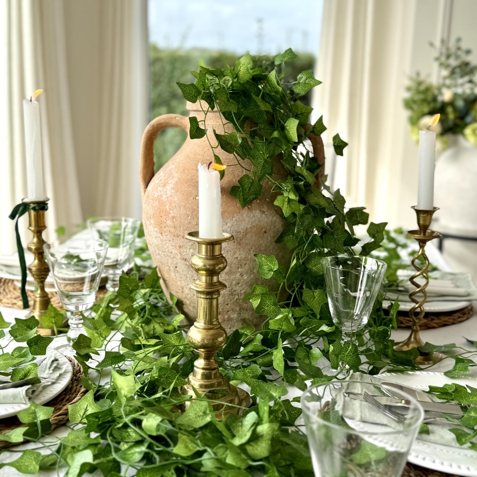 CQURE greenery garland wrapped around wall for ambience
