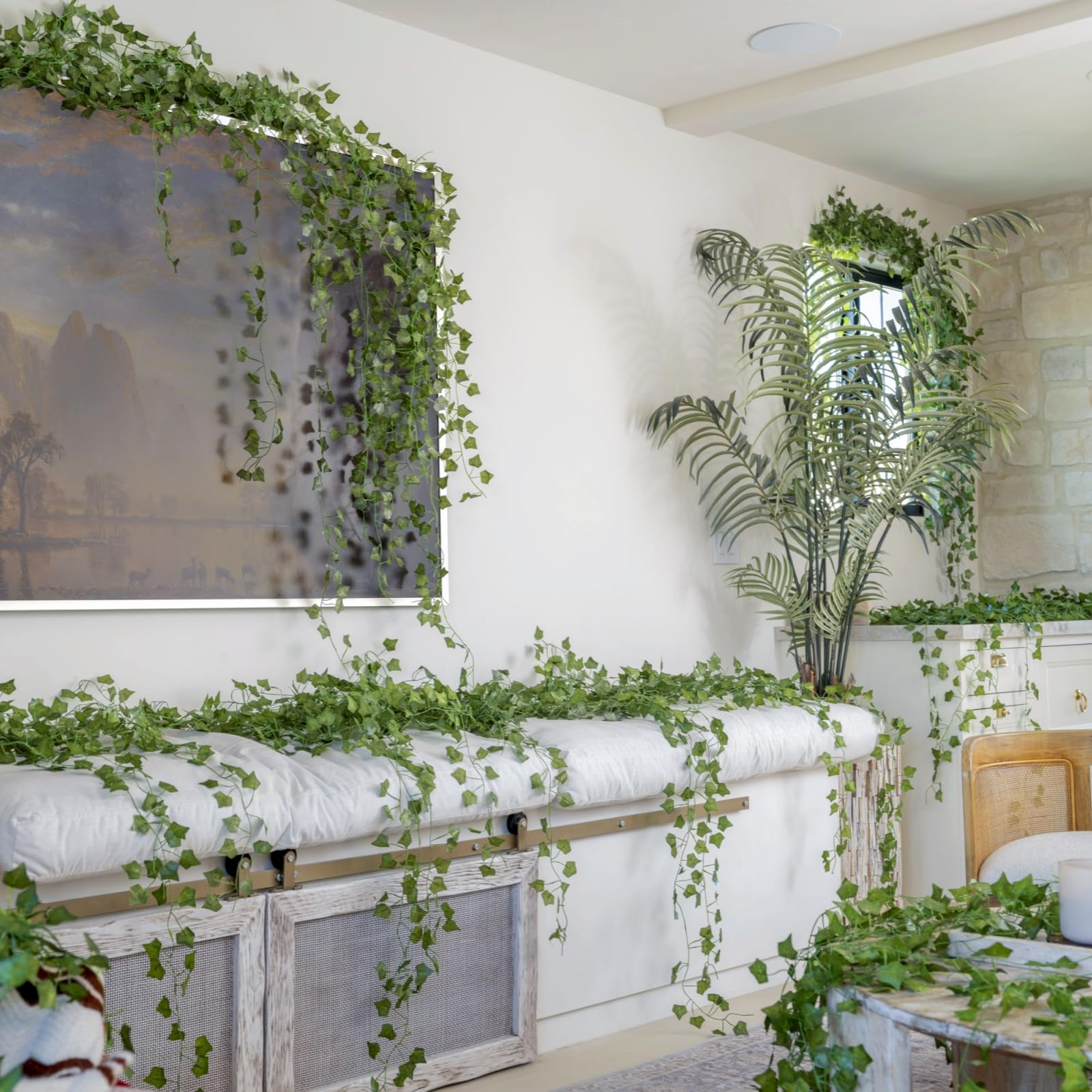 CQURE ivy garland with 96 strands adds lush greenery to weddings and events.