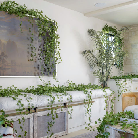 CQURE ivy garland with 96 strands adds lush greenery to weddings and events.