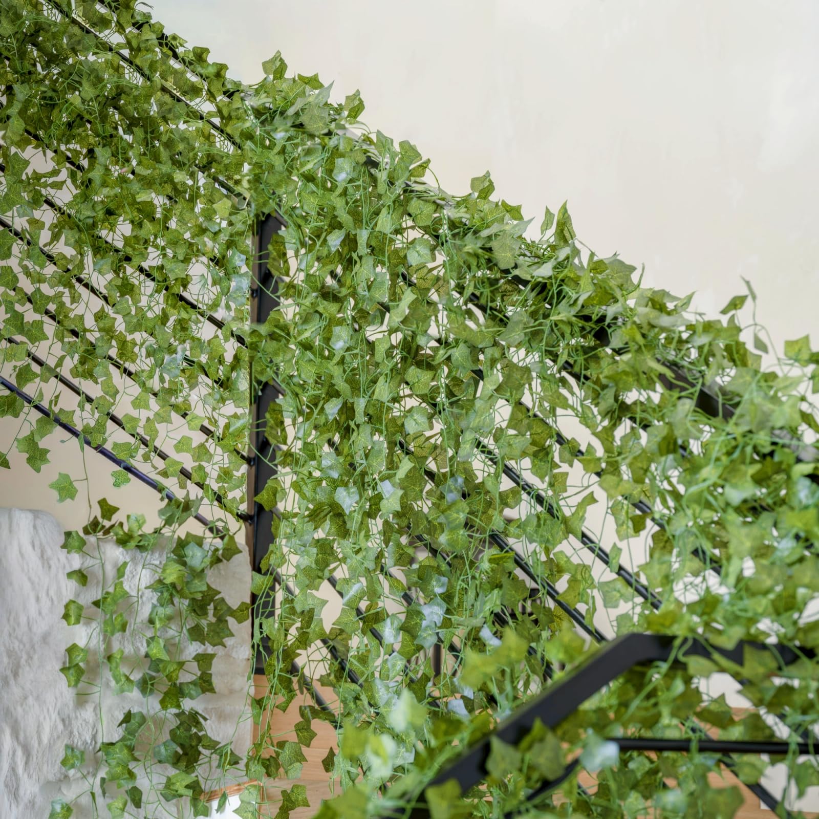CQURE ivy garland 7 ft per strand creates flexible, reusable greenery for rooms.