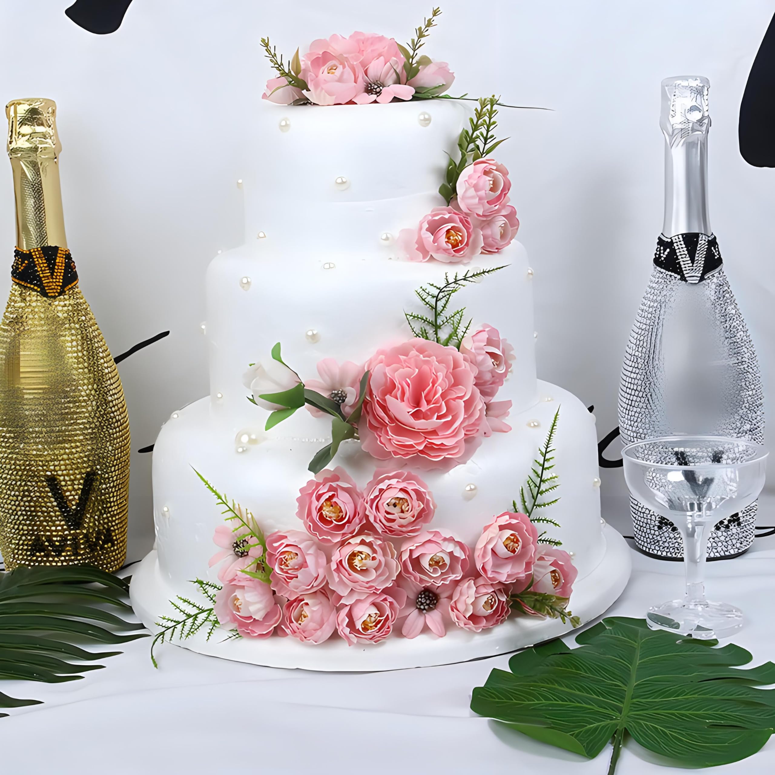 Crafare 5-tier foam cake dummy, 12-inch diameter, creates elegant party-ready silhouettes.