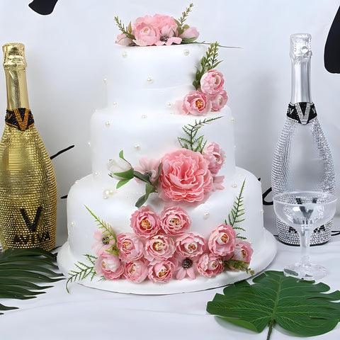 Crafare 5-tier foam cake dummy, 12-inch diameter, creates elegant party-ready silhouettes.