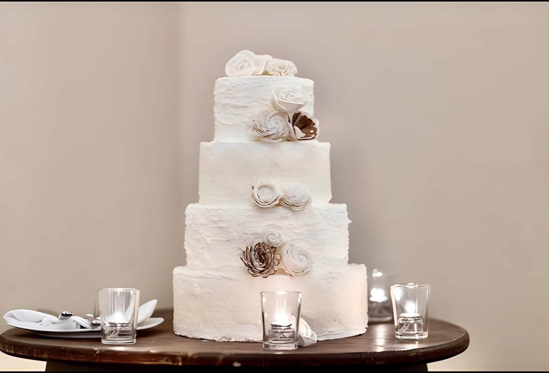 Crafare 5-tier foam cake dummy, 8-inch diameter, lightweight for easy setup and reuse.