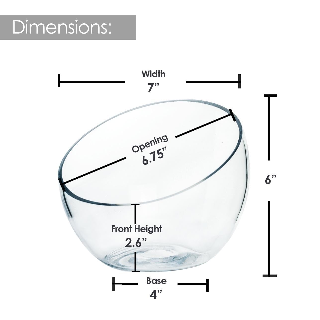 Craft And Party glass fish bowl vase for small plants and candles