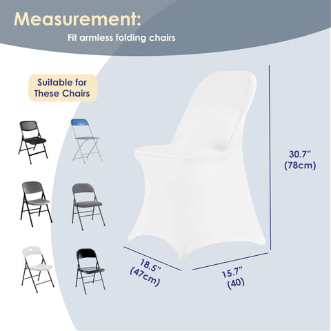 Craft And Party stretch polyester chair slipcover offers quick, snug fit on standard folding chairs