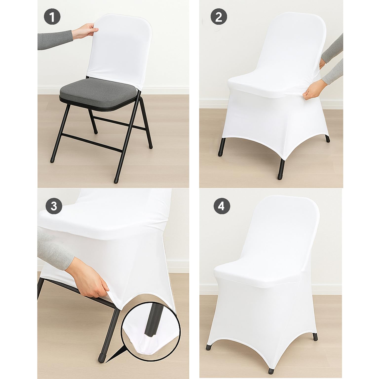 Craft And Party white chair cover tailored look with universal fit, ideal for parties.