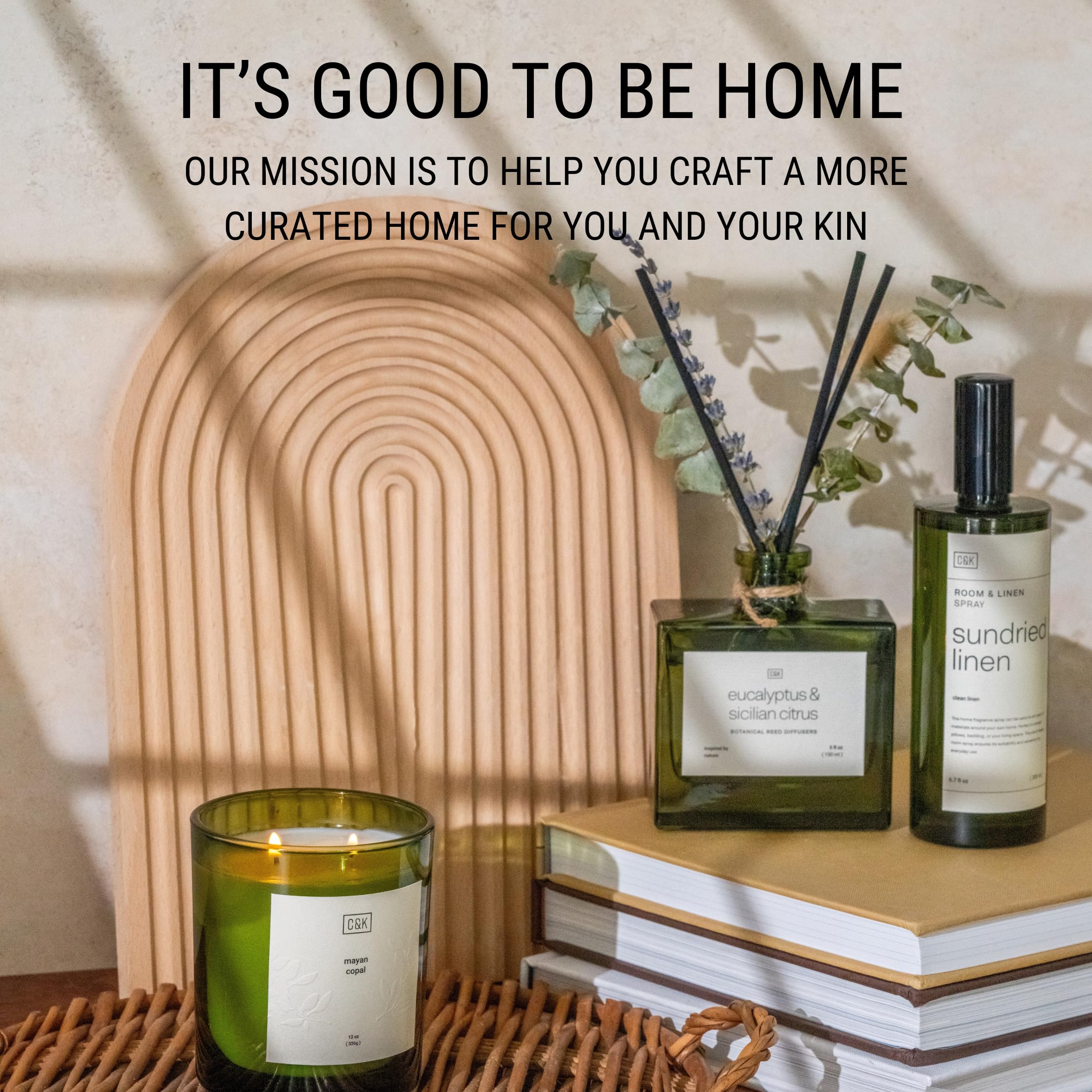 Reed sticks gently release fragrance for a calm, uplifting atmosphere
